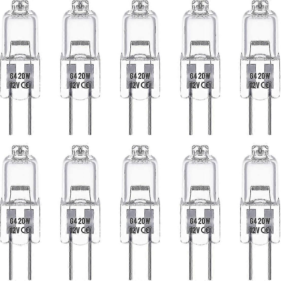 20pcs G4 Ampoules halogènes 12v 35w Halogène Pin Base Lampe Jaune Dimmable Basse Tension