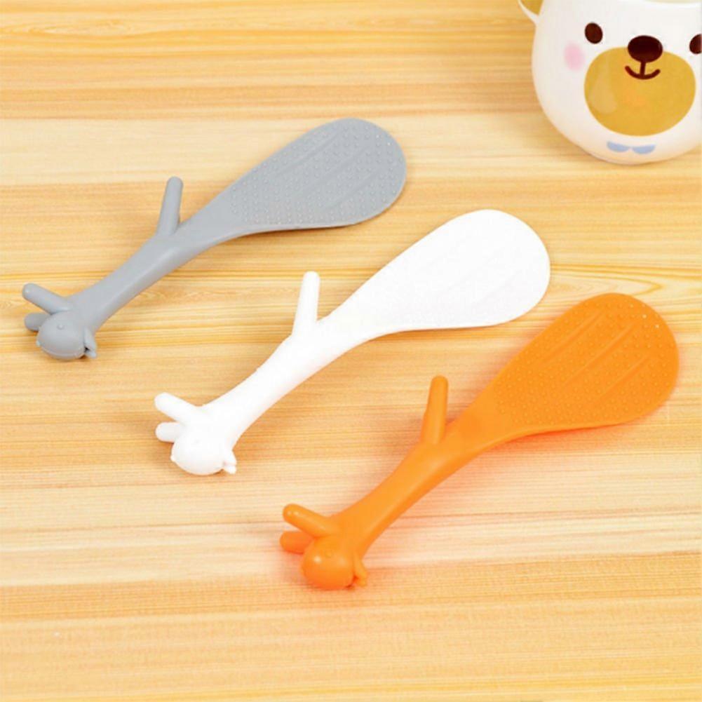 3 Piece Creative Household Kitchen Tools,Lovely Squirrel Shape Standing Spoon Non-stick Rice Spoon Random colours
