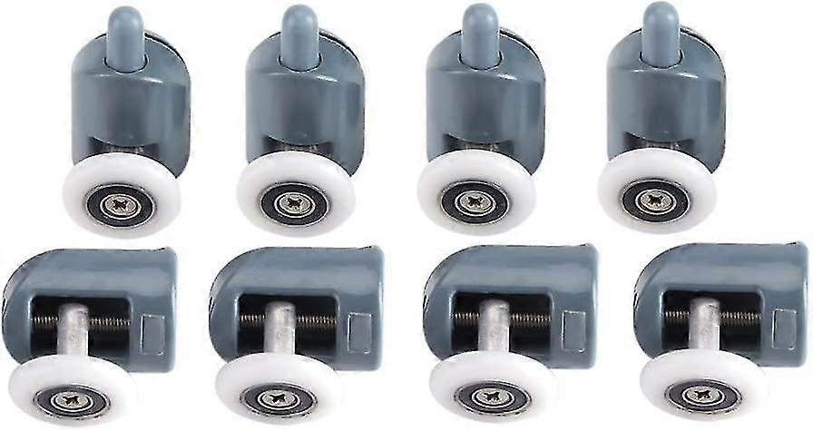 Roll Mouse Over Image To Zoom Shower Door Rollers Twin Bottom Top Pulleys Wheels Bathroom Runners Replacement Kit Up And Down Rollers 8 Pcs, Double Wh