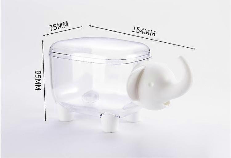 2 Pack Elephant Shape Cotton Swab Holder,cotton Bud Small Toothpicks Brushes Pin Holder Box Case Storage Organizer Jar With Clear Lid Dustproof Cover