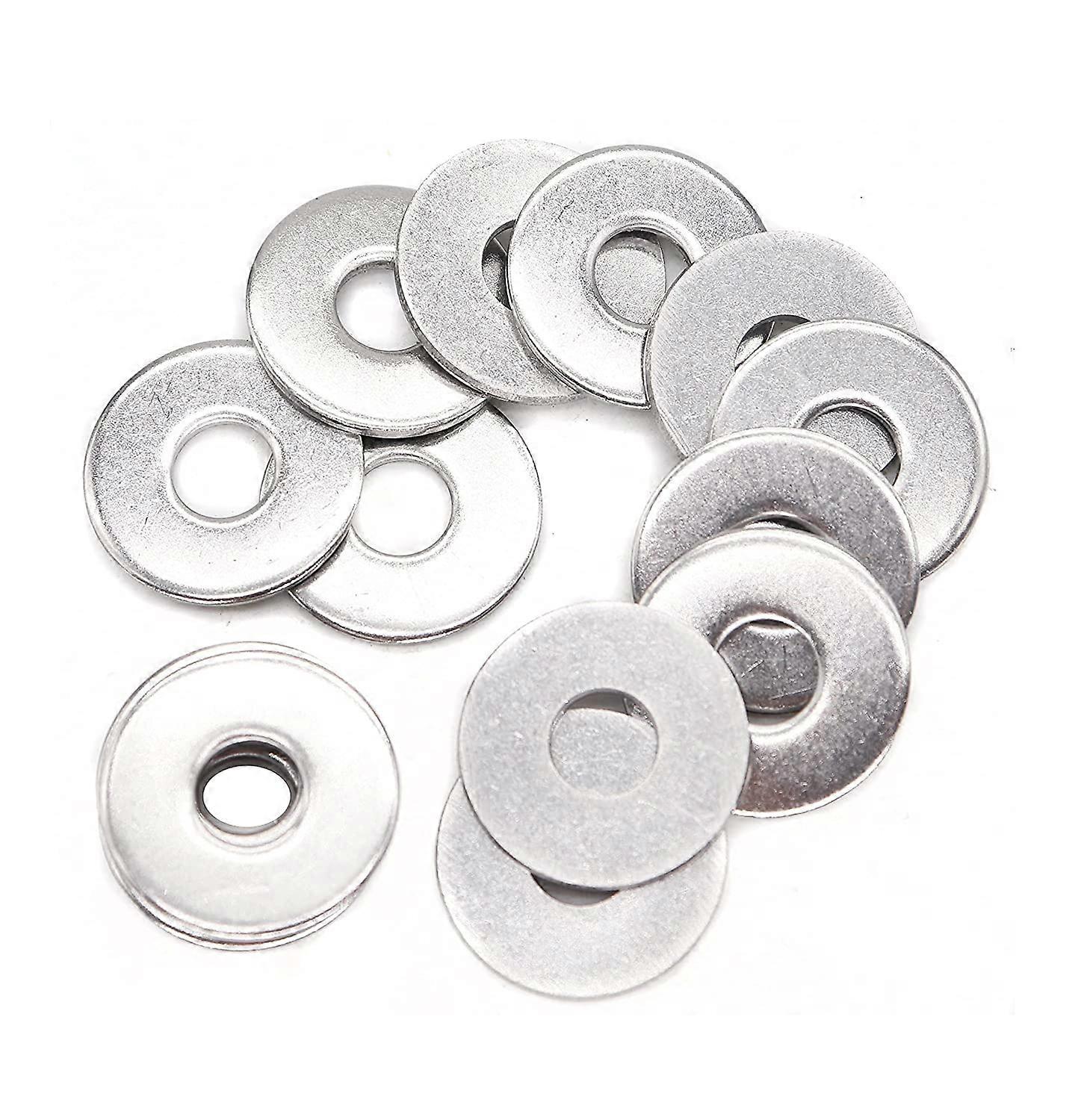 50 件 M6 平垫圈(外径=18mm,厚度 1.5mm),304 不锈钢 / 18-8,平纹