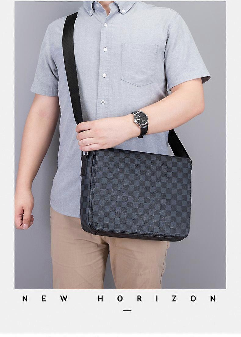 Leather Plaid Shoulder Crossbody Bag