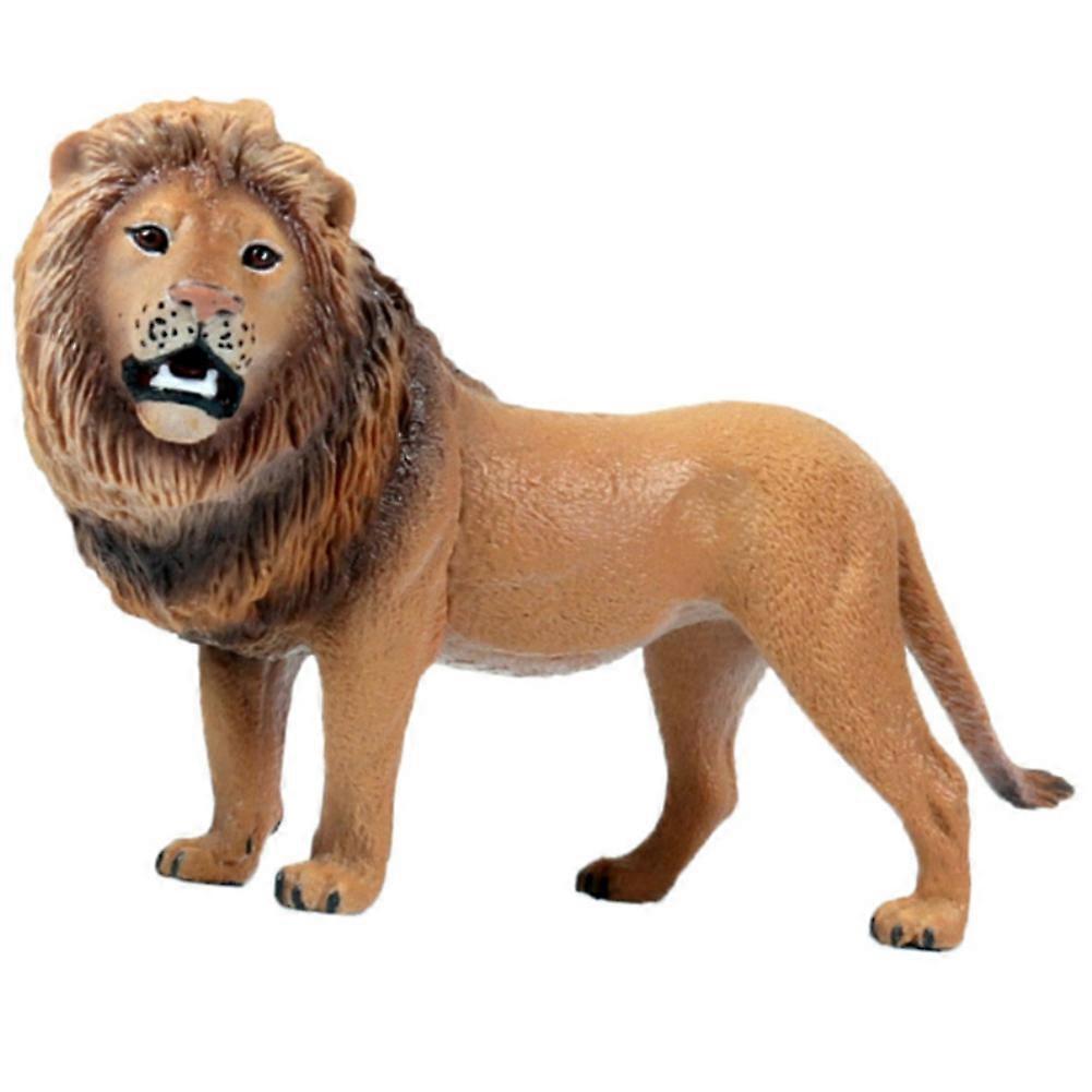 Simulation Lion Wild Animal Model Plastic Desktop Ornament Home Decor Kids Toy