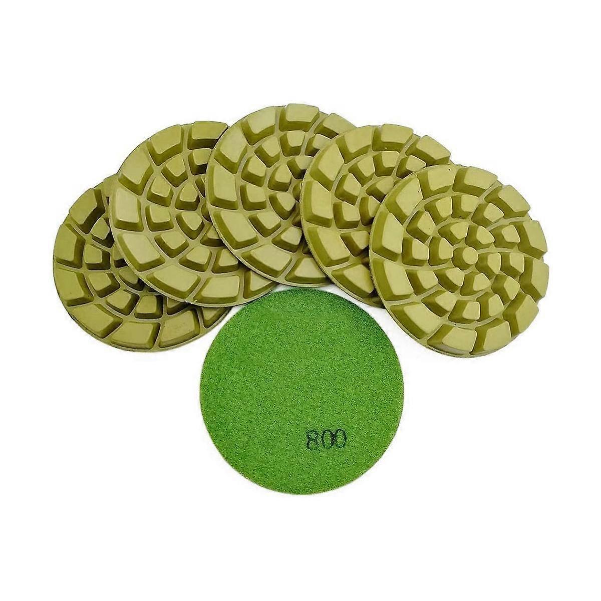 6 PCS Diamond Floor Polishing Pads Resin Bond Terrazzo Floor Diameter 4 Inch, 800 Grit