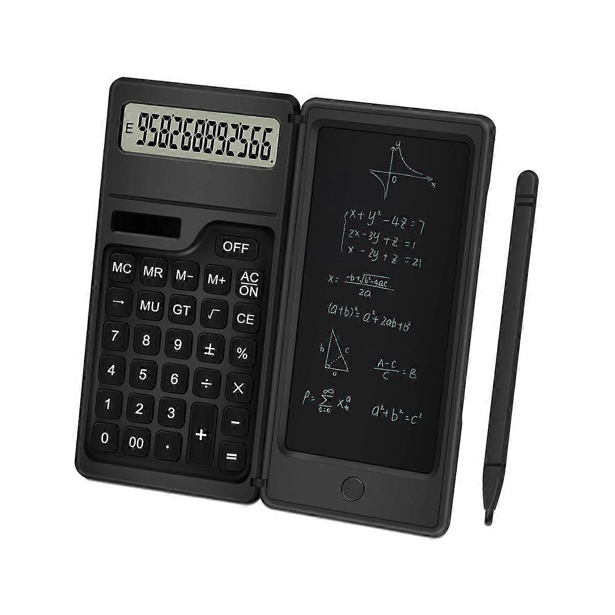 Calculator with Notepad, 12 Digits LCD Display Solar Desktop Calculator Portable Calculator for Off