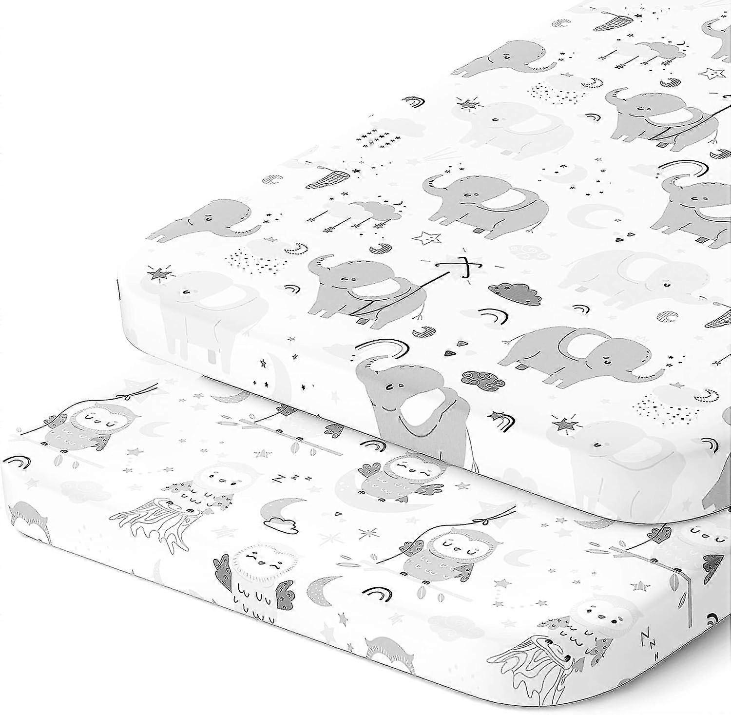 Bedside Sleeper Bassinet Sheets for 20x35 Inch Large Mattress Pad \u2013 Snuggly Soft 100% Jersey Cotton Fitted Baby Sheets \u2013 2 Pack