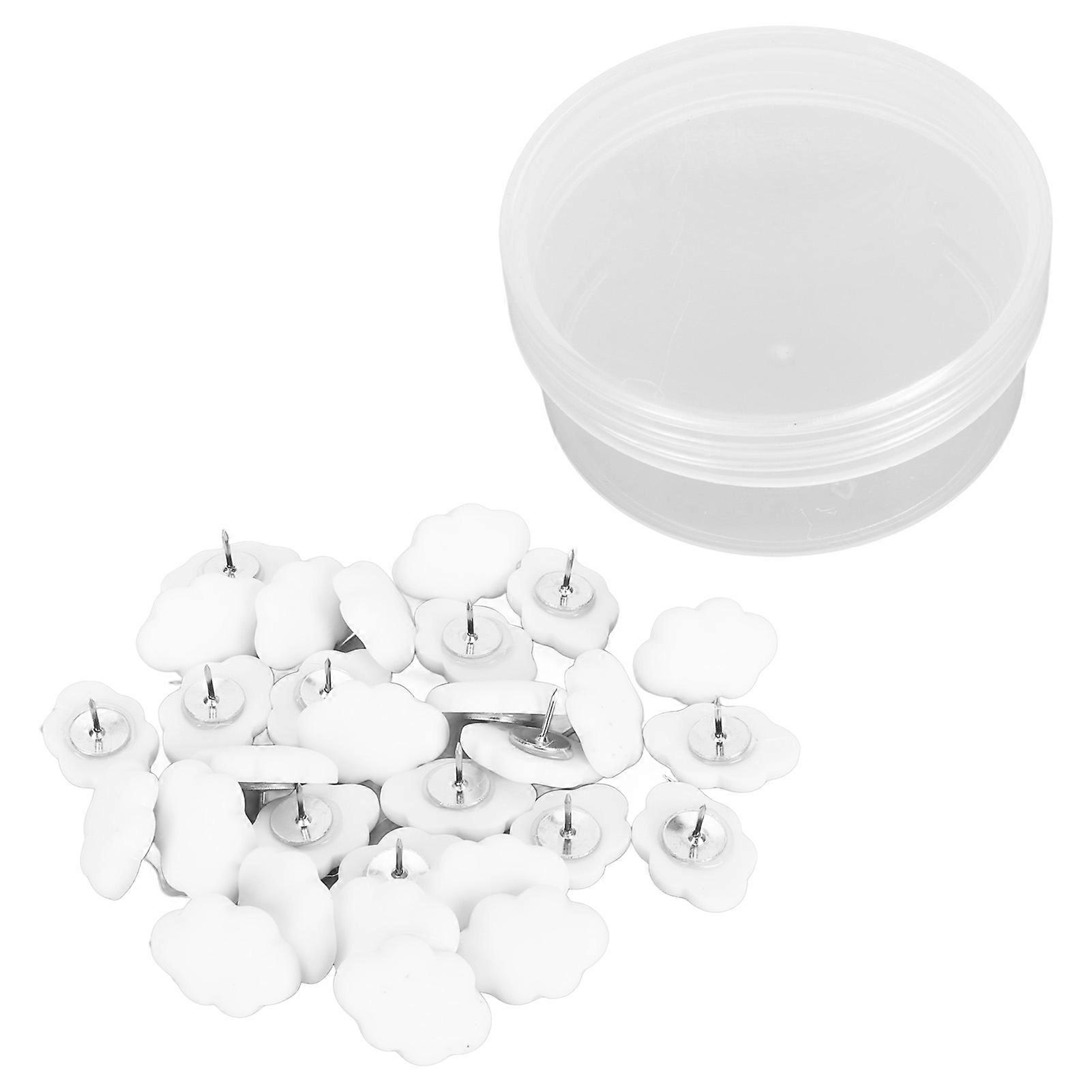 Lot de 30 punaises décoratives en forme de nuage pour tableaux d'affichage en liège, à faire soi-même, avec boîte de rangement