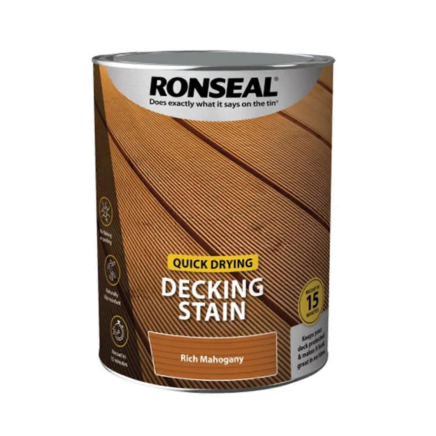 Quick Drying Decking Stain Rich Mahogany 5 litre