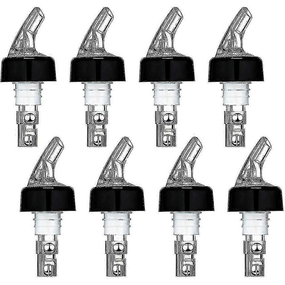 8 Pieces Automatic Measured Bottle Pourer, Spout Bottle Pourer With Tail And Collar, Liquor Bottle