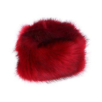 Vinter Faux Fur Lue Varm mote Fluffy Ski Earmuff Kaldt vær Lue for jenter Kvinner (rød)