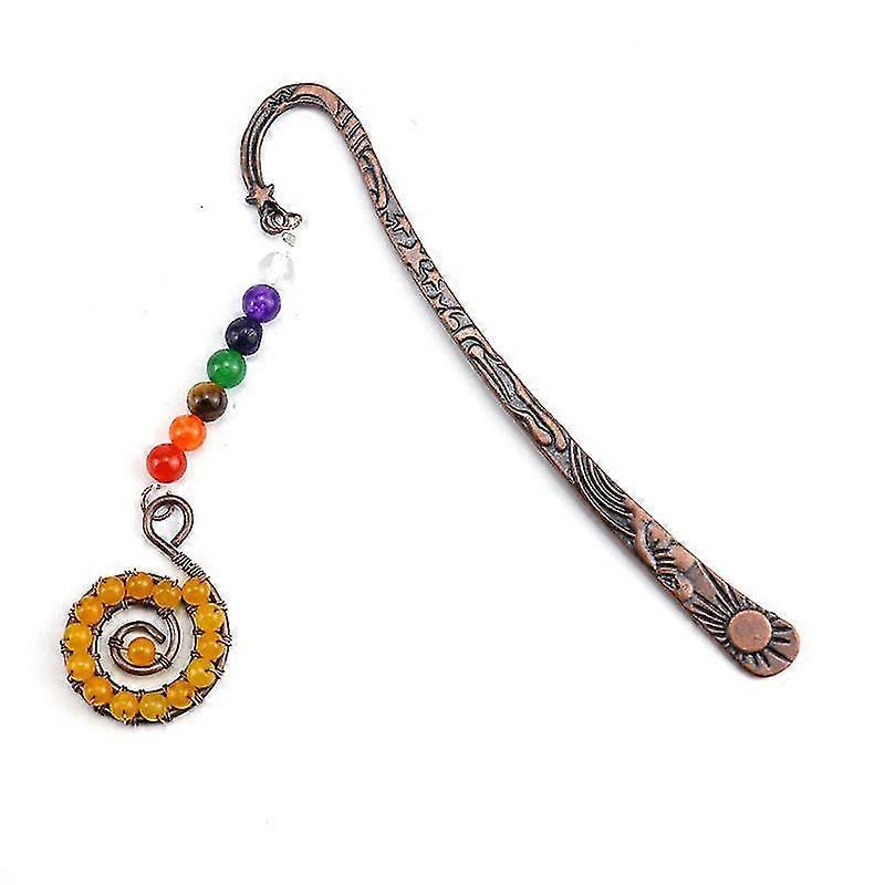 Retro Handmade Colorful Bead String Tree Of Life Bookmark Colorful Crystal Spiral Bookmark(multiple options)