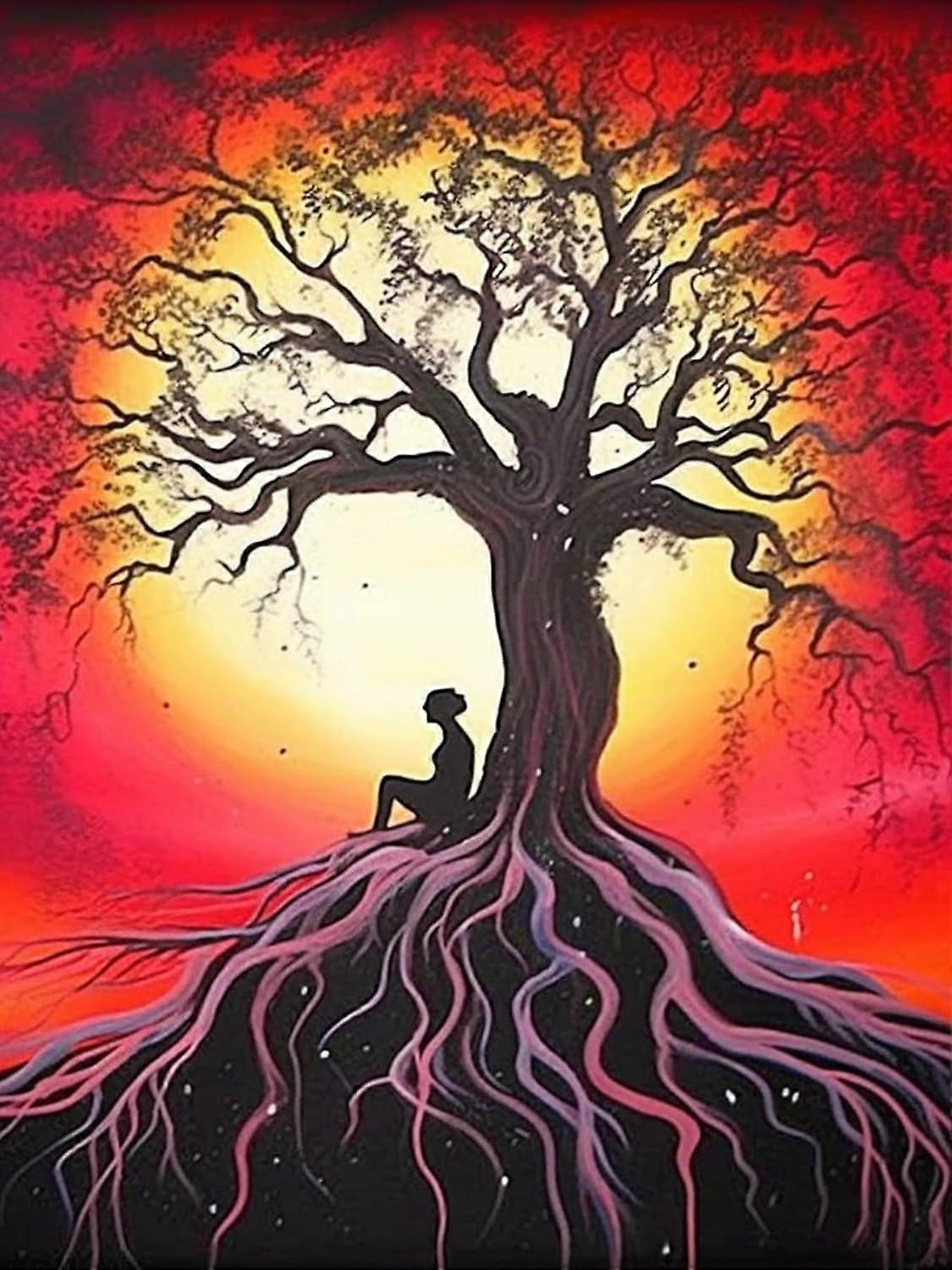 Livets träd Diamantmålning 30x40cm (Stil 29)