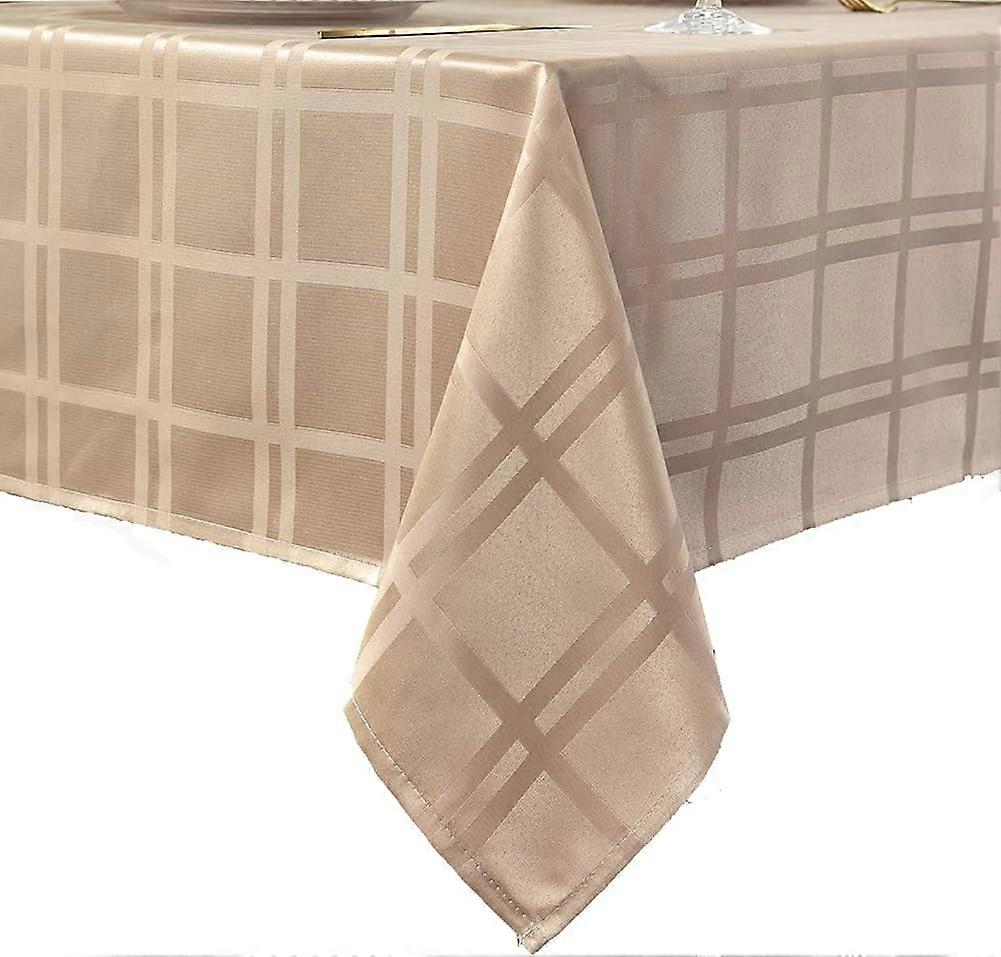 Rectangle Tablecloth Plaid Style Polyester Table Cloth Spillproof Wrinkle
