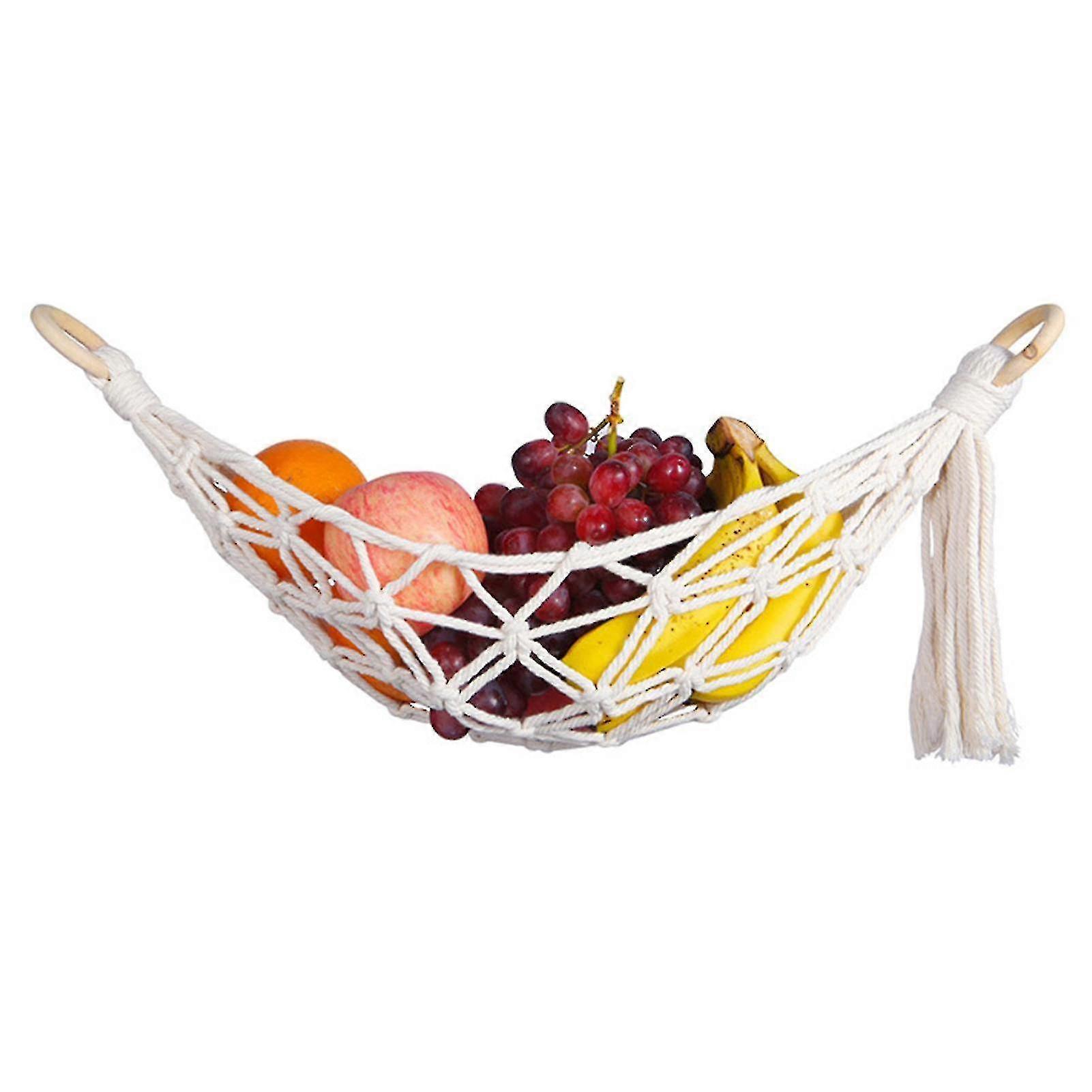 Net Hammock For Storage Handmade Cotton Soft Basket Space Saving Organization For Home Kitchen-CE