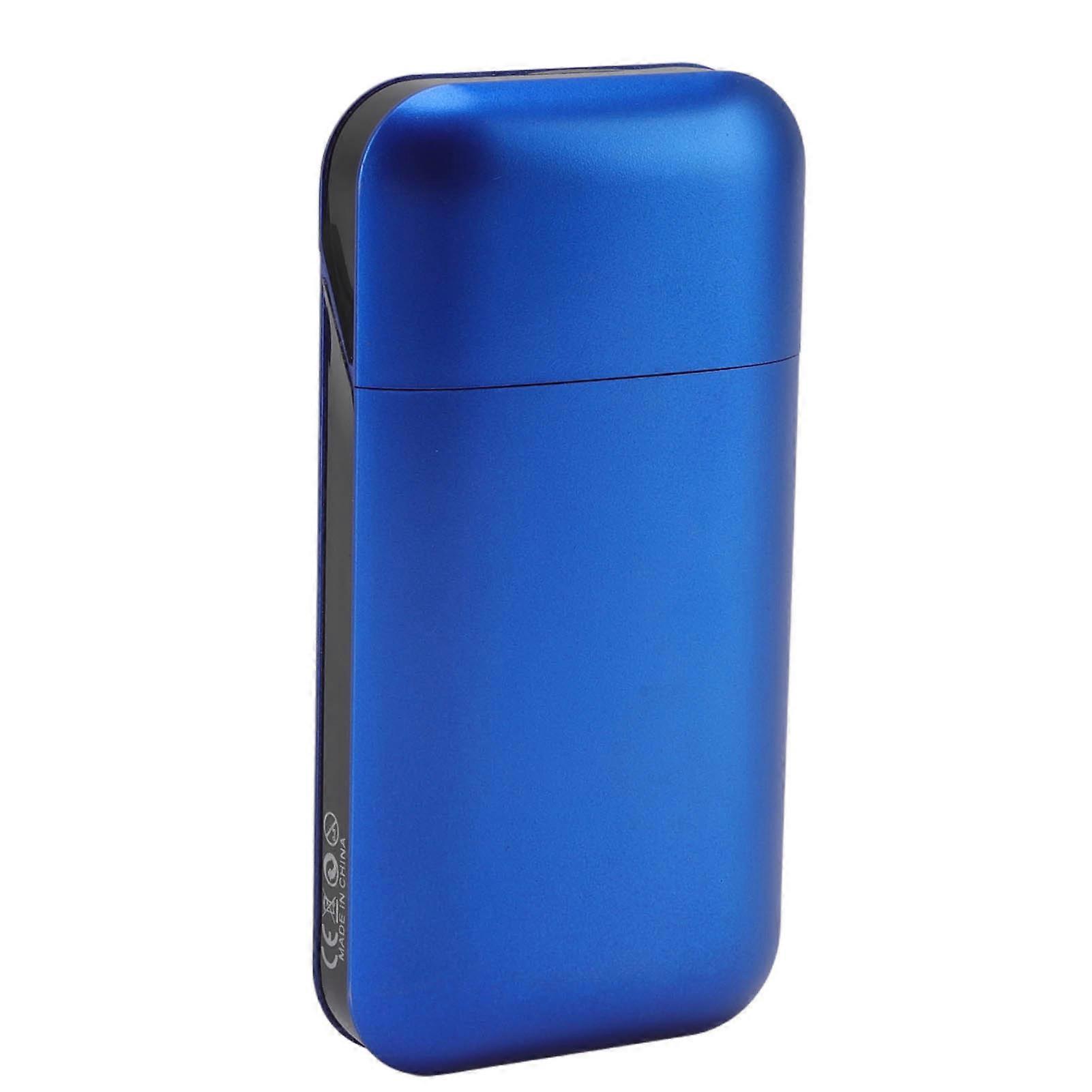 Cigarette Case Height Adjustable Thick Thin Cigarettes Dual Use Lighter Split Cigarette Case Holder Blue