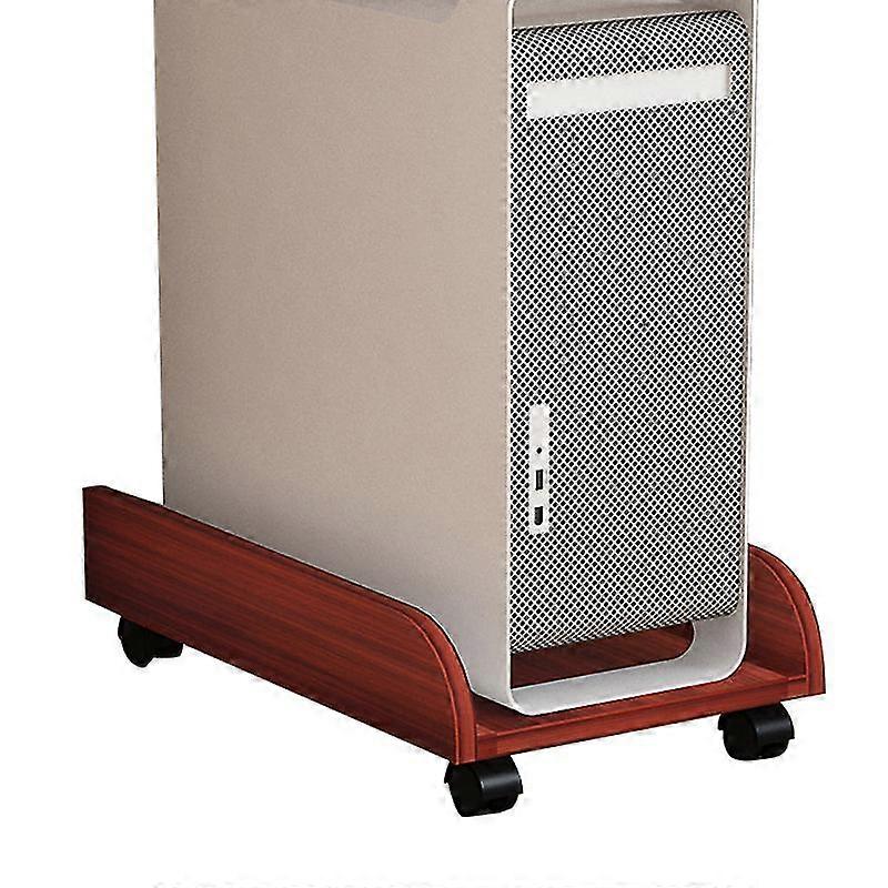 Universal Mobile Wooden Computer Tower Stand with Pulleys - Ergonomic and Widened Design