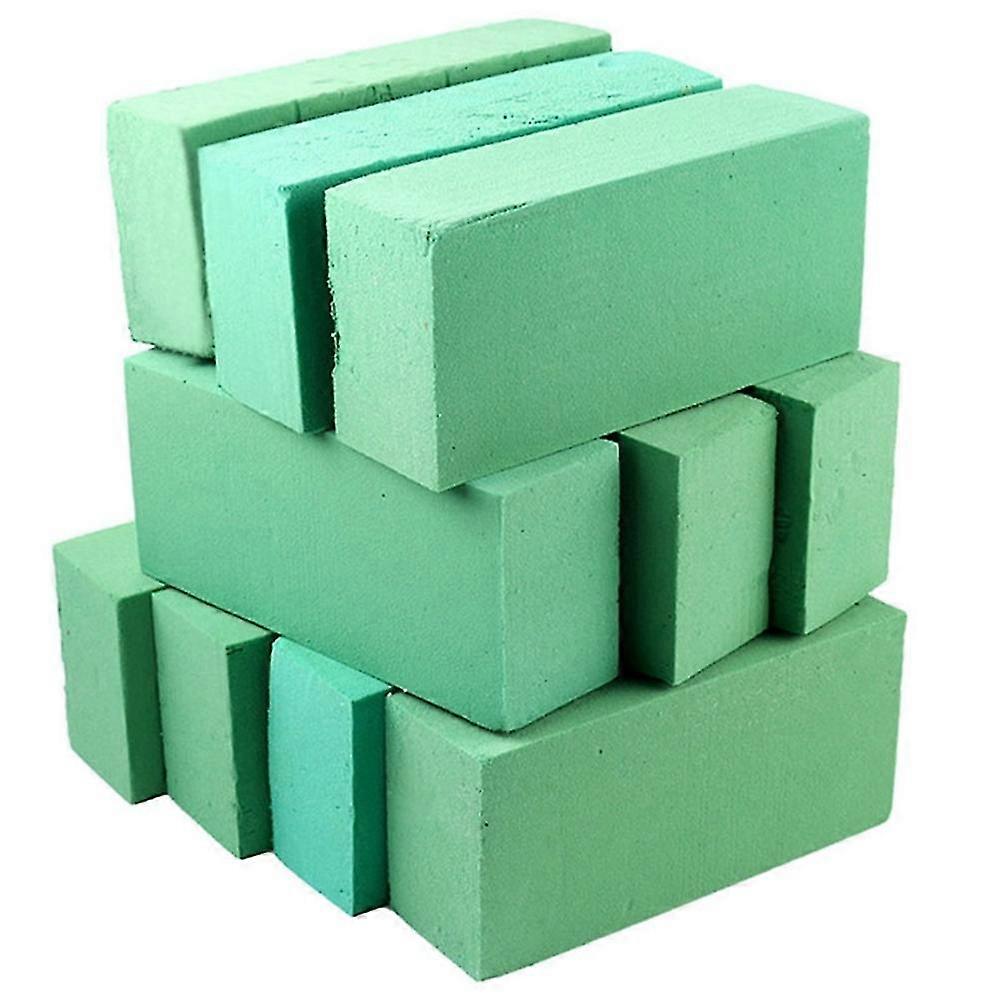 10pcs Foam Blocks, Flower Holder Flower Styrofoam Green Bricks Applied Dry Or Wet For Artificial Fl