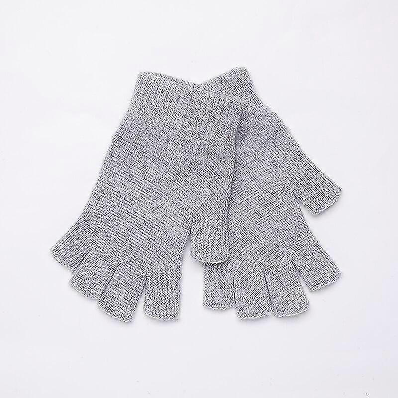 Kadın Erkekler Yarım Parmak Kaşmir Eldiven Kısa Yün Örme Bilek Mitten Kış Sıcak Unisex Yün Streç Parmaksız Eldiven