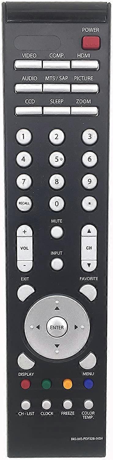 845-A45-PDP32B-INSH Replacement Remote Control