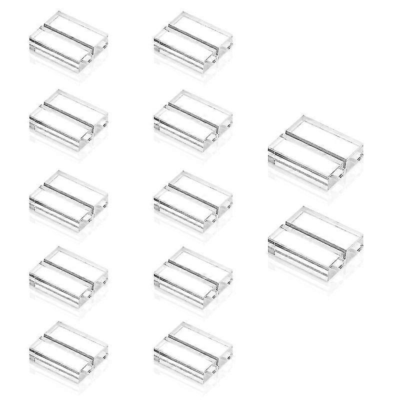 12Pcs/Set Place Card Holder Stable Clear Acrylic Low Profile Table Number Stand Wedding Accessories-ZZY