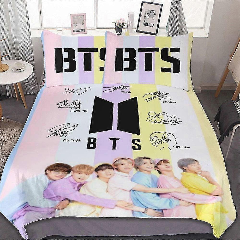n536 Lençóis de Cama Conjunto de Capa de Edredão para Crianças, Conjunto de Capa de Edredom Kpop B com Capa de Edredão e Fronhas Conjunto de Cama 3S (1 Capa de Edredão e 2 Comprimidos