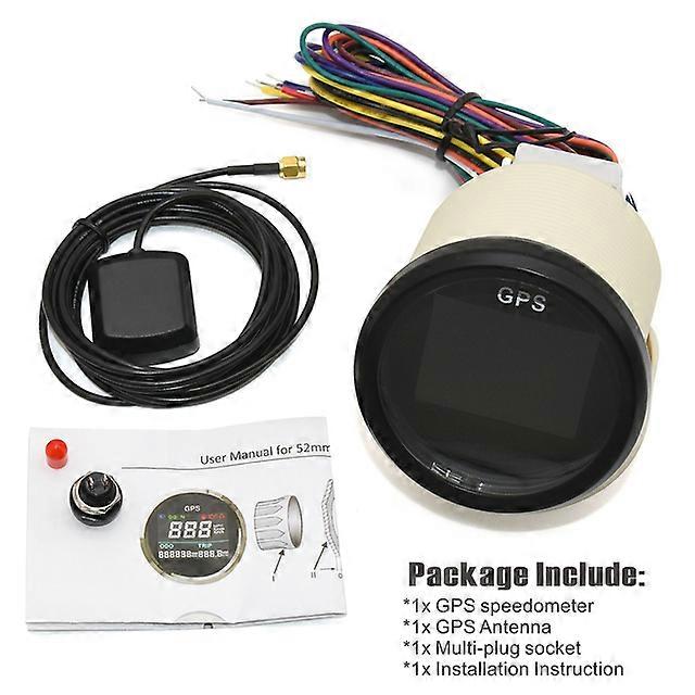 Digital Mini 52mm GPS Speedometer Speed Gauge + GPS Antenna Speed Sensor Motorcycle Boat Odometer Meter ATV UTV Marine 12V/24V