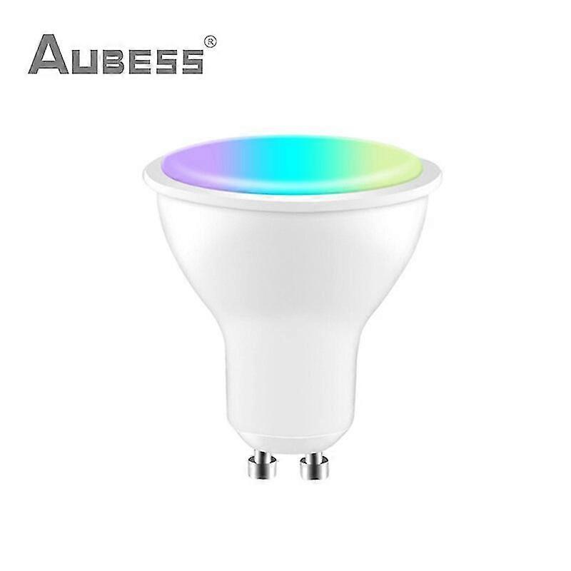 Aubess Tuya Gu10 Wifi Smart Light Led Bulbs Rgbcw 5w Dimmable Lamps Works With Smart Life App Voice Control