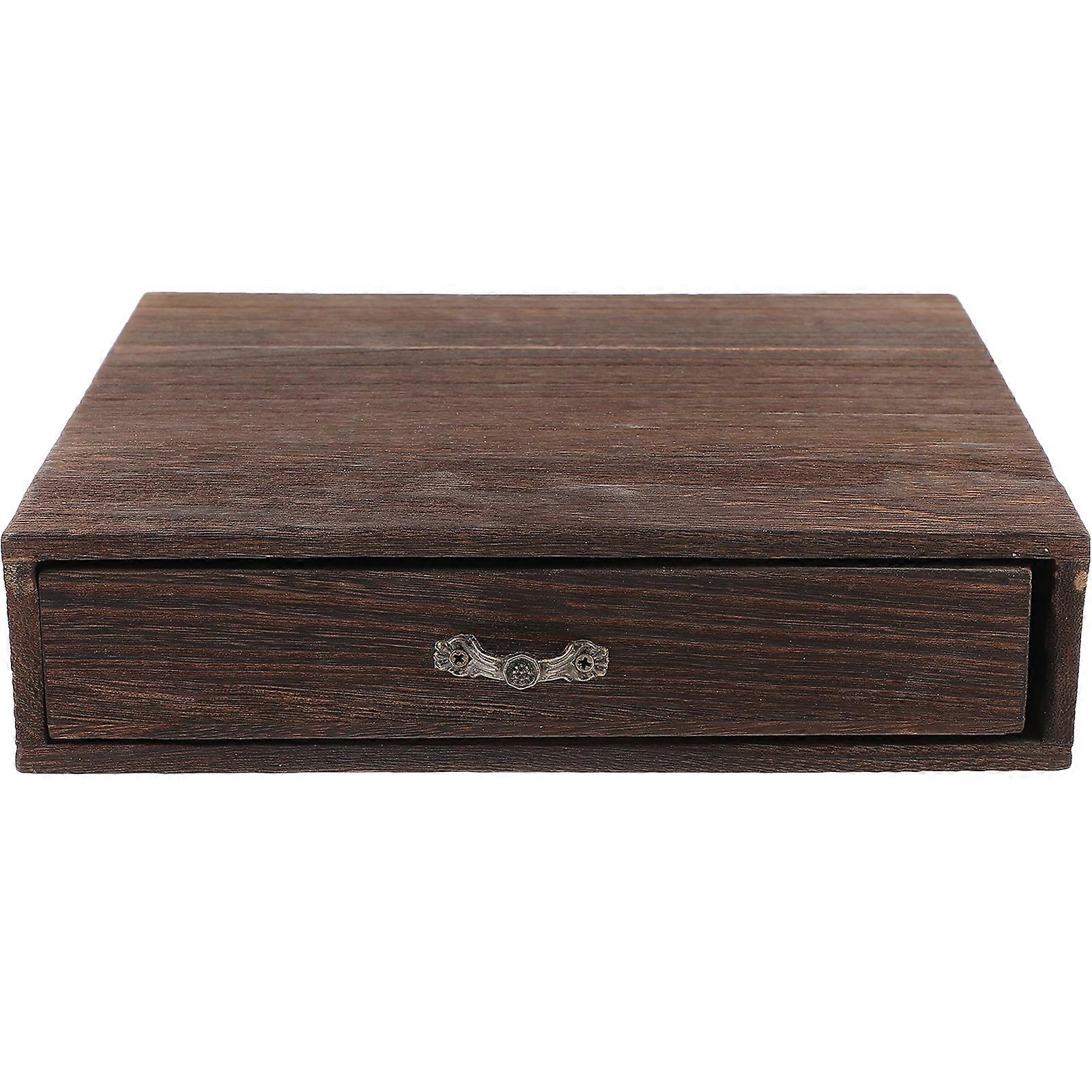 Desktop Storage Drawer Desktop Drawer Vintage Wood Drawer Wood Storage Box