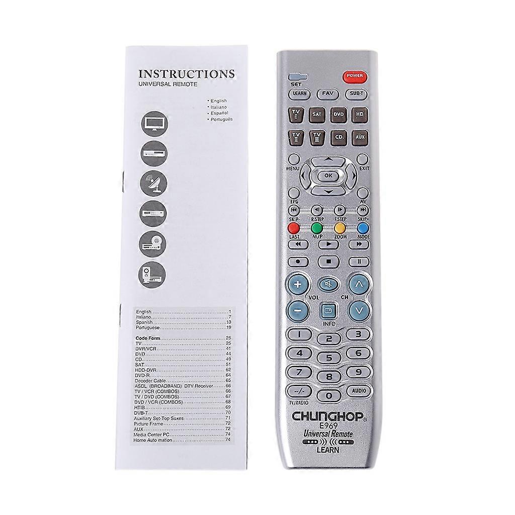 New 8in1 Smart Remote Universal Control Controller For TV PVR VDO DVD CD SAT AUD