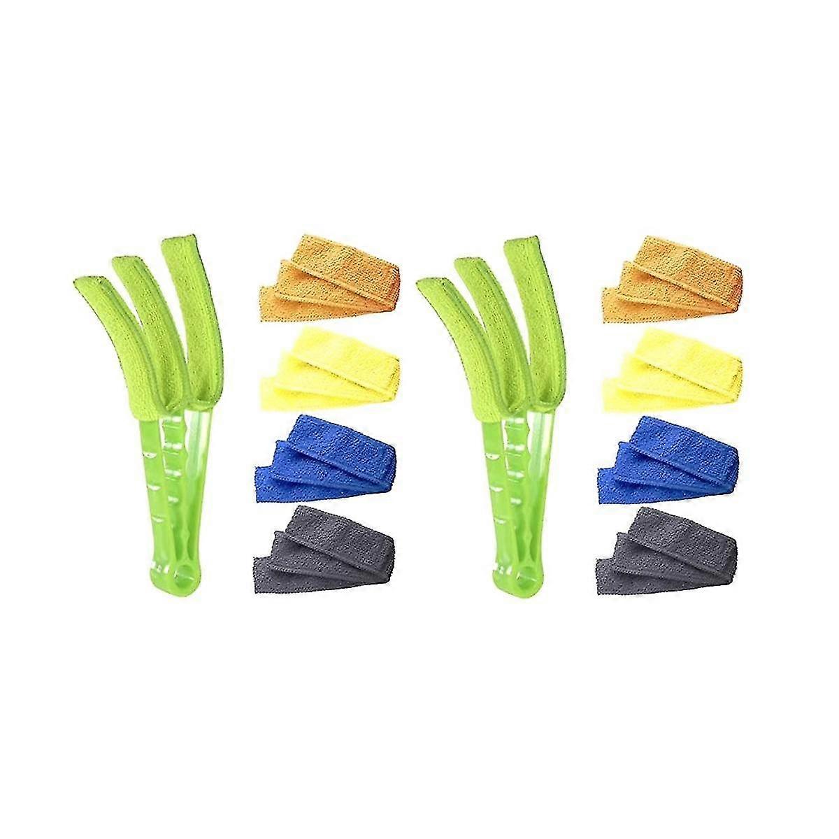 2Pcs Window Blind Duster Brush Kit- Blind Cleaning Tools for Window Shutters Blind Air Conditioner