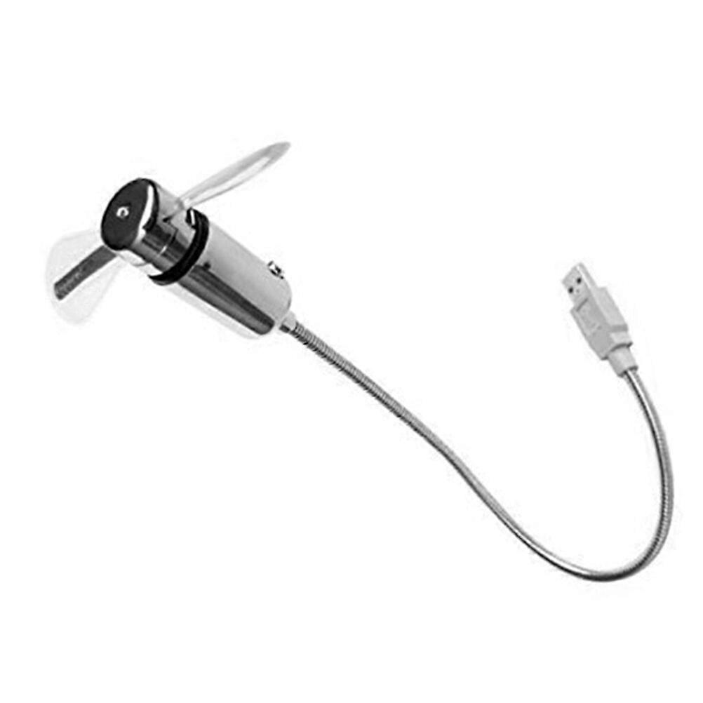 Flexible Mini USB LED Cooling Flashing Fan Programmable Edit Word for PC Laptop Notebook Desktop (Silver)