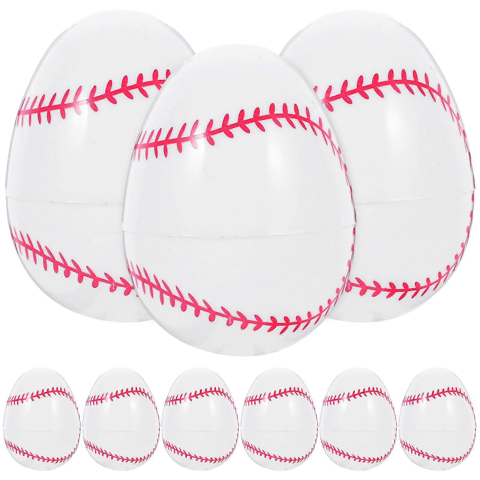 12pcs Printed Plastic Eggs Easter Egg Baseball Easter Basket Stuffer Party Openable Easter Eggs