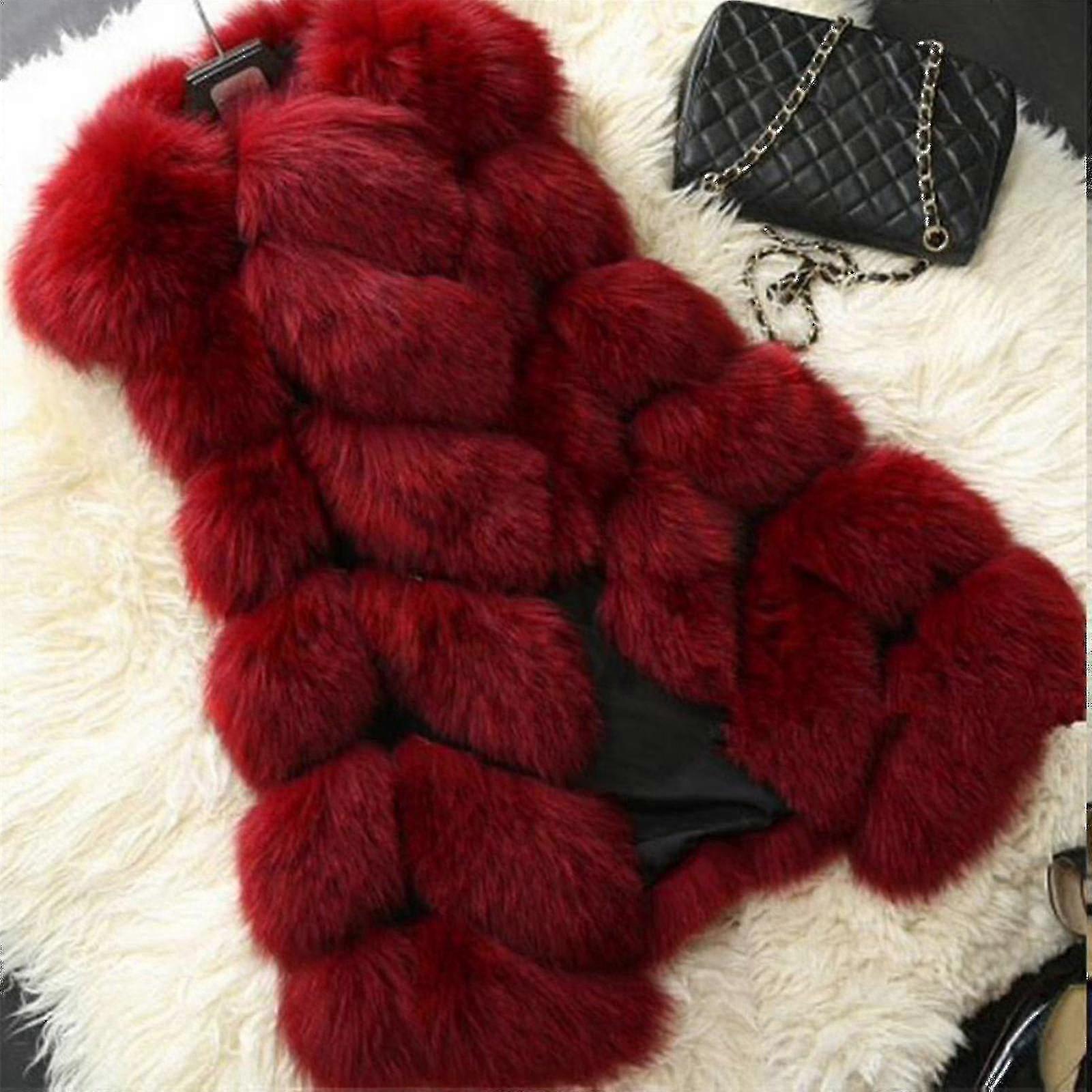 Γυναικεία Faux Γούνα Γιλέκο Body Warmer Αμάνικο Σακάκι Παλτό - MXBC