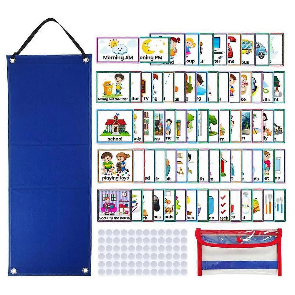 1 Set Children Daily Routine Chart DIY Visual Schedule Calendar Chart with Cards