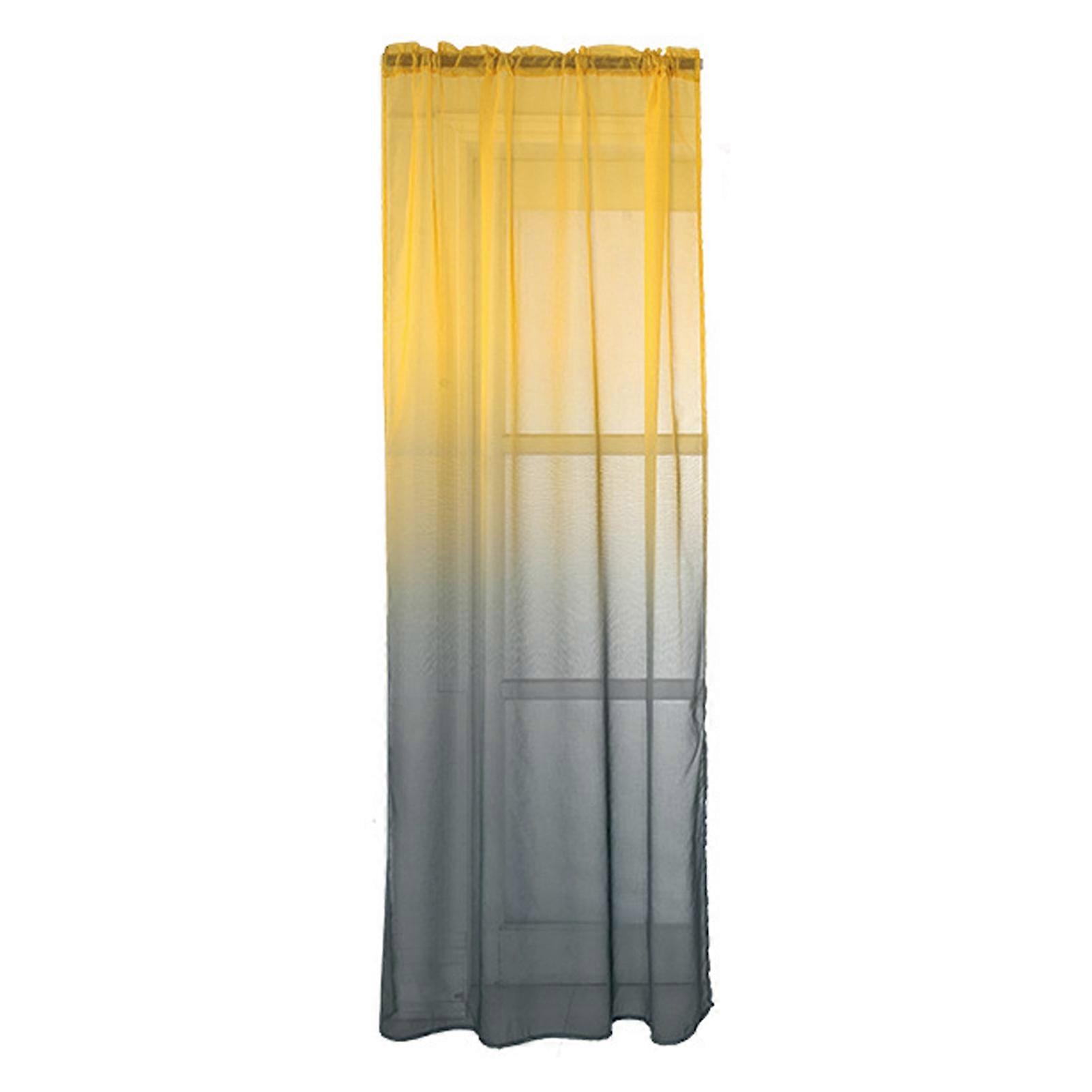 Tulle Curtain Non-fading Breathable Polyester Gradient Design Sheer Drape for Living Room