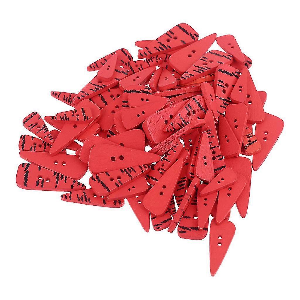 100 Pcs Carrot Nose Buttons 2 Holes Wooden Buttons For Crafting Sewing Card Making Scrapbooking Diy Craft Tool Embellishmensts