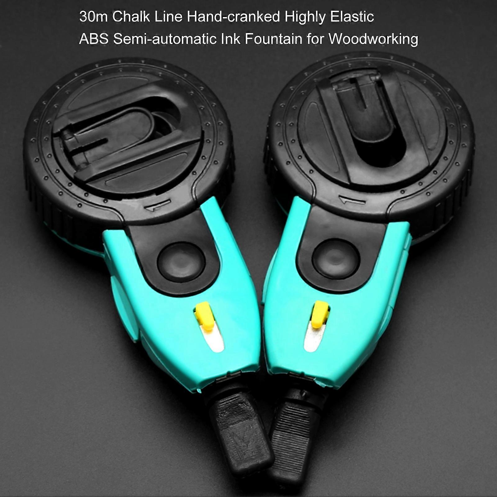 30m Chalk Line Hand-cranked Highly Elastic ABS Semi-automatic Ink Fountain for Woodworking Mengxi