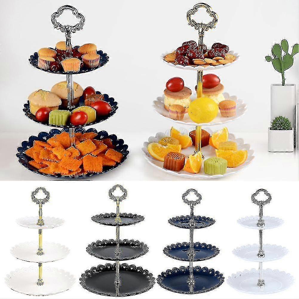 Holiday Party Three-layer Fruit Plate Dessert Candy Dish Cake Stand Self-help Display Home Table