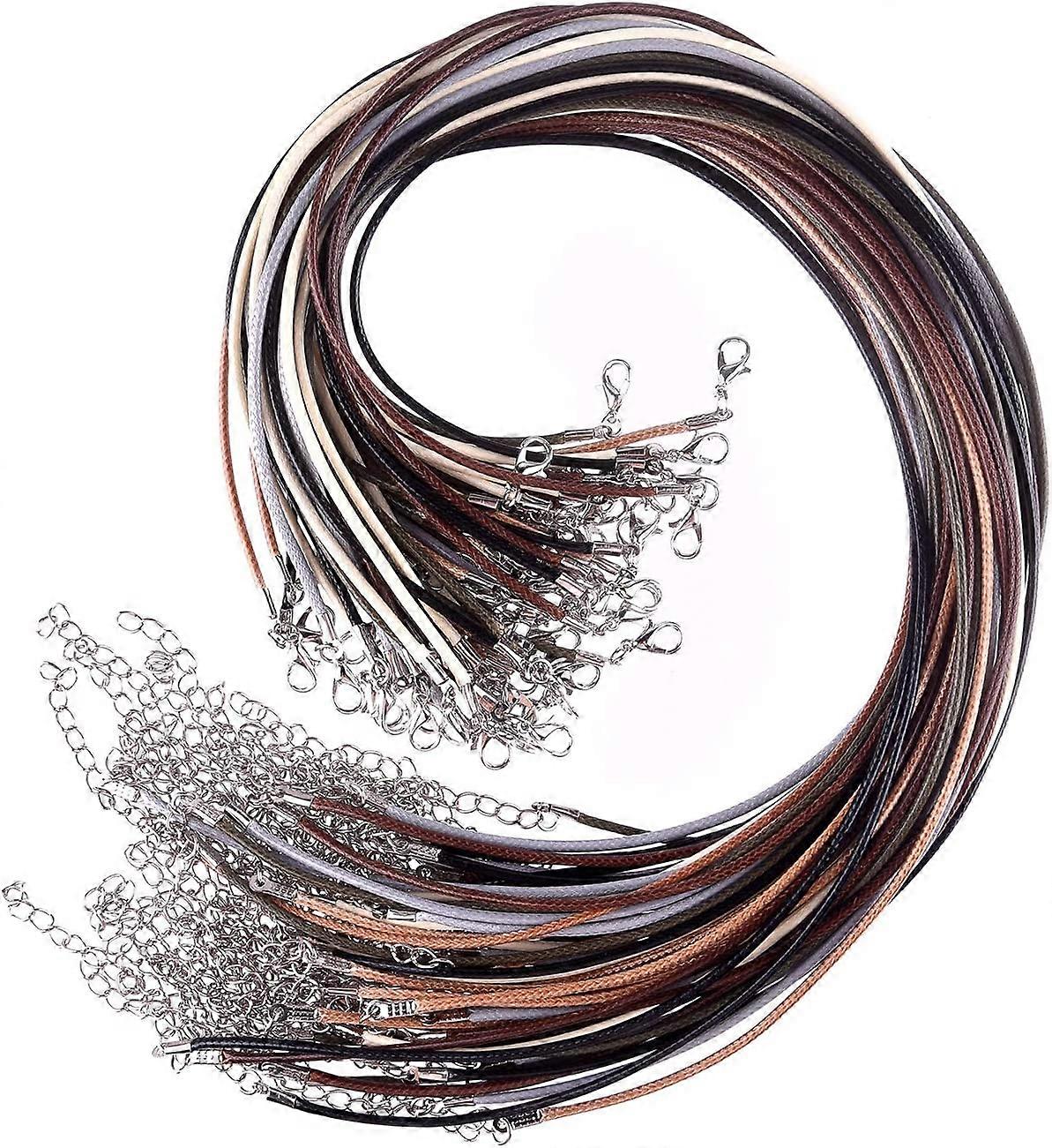 60 Pcs Colar encerado Cordão com fecho 6 cores sortidas colar corda Colar Acessórios