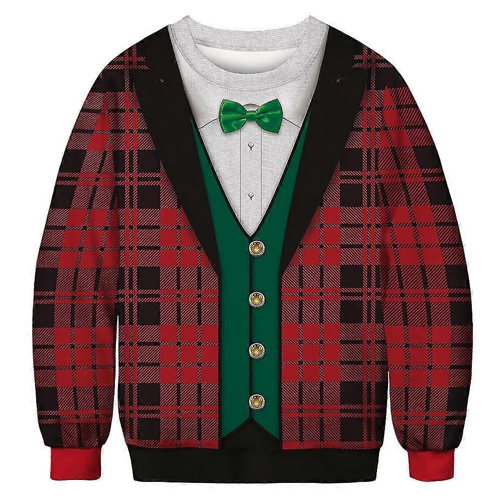 Pull de Noël moche Drôle de pull imprimé en 3D Mode Unisexe Vêtements de fête d’automne d’hiver