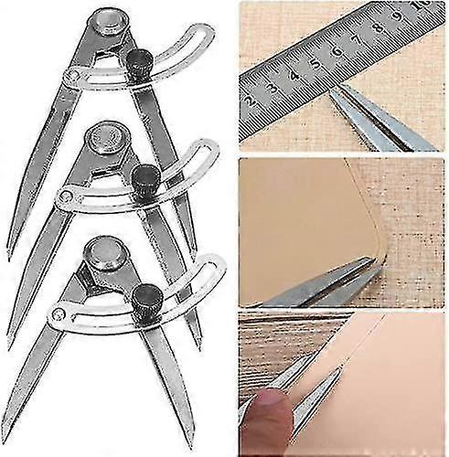 Gauge Measure Distance Measuring Compass Divider Leather Craft Design Tool -150mm