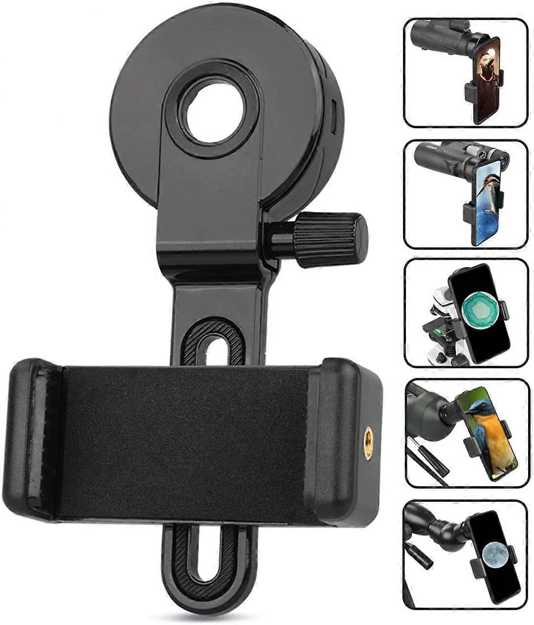 NOCOEX Upgrade Universal Cell Phone Adapter Mount - Compatible Binocular Telescope Monocular Microscope - Fits almost all Smartphone - Record The Natu