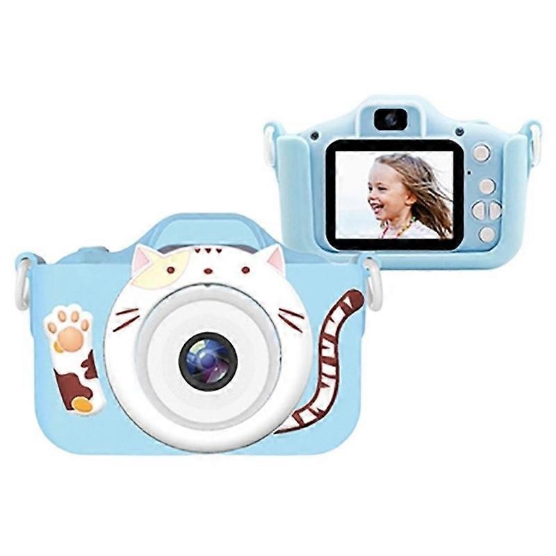M8 2.0 Inch HD Dual Camera with 32GB Card Card Reader Digital Camera Cartoon Design - Blue