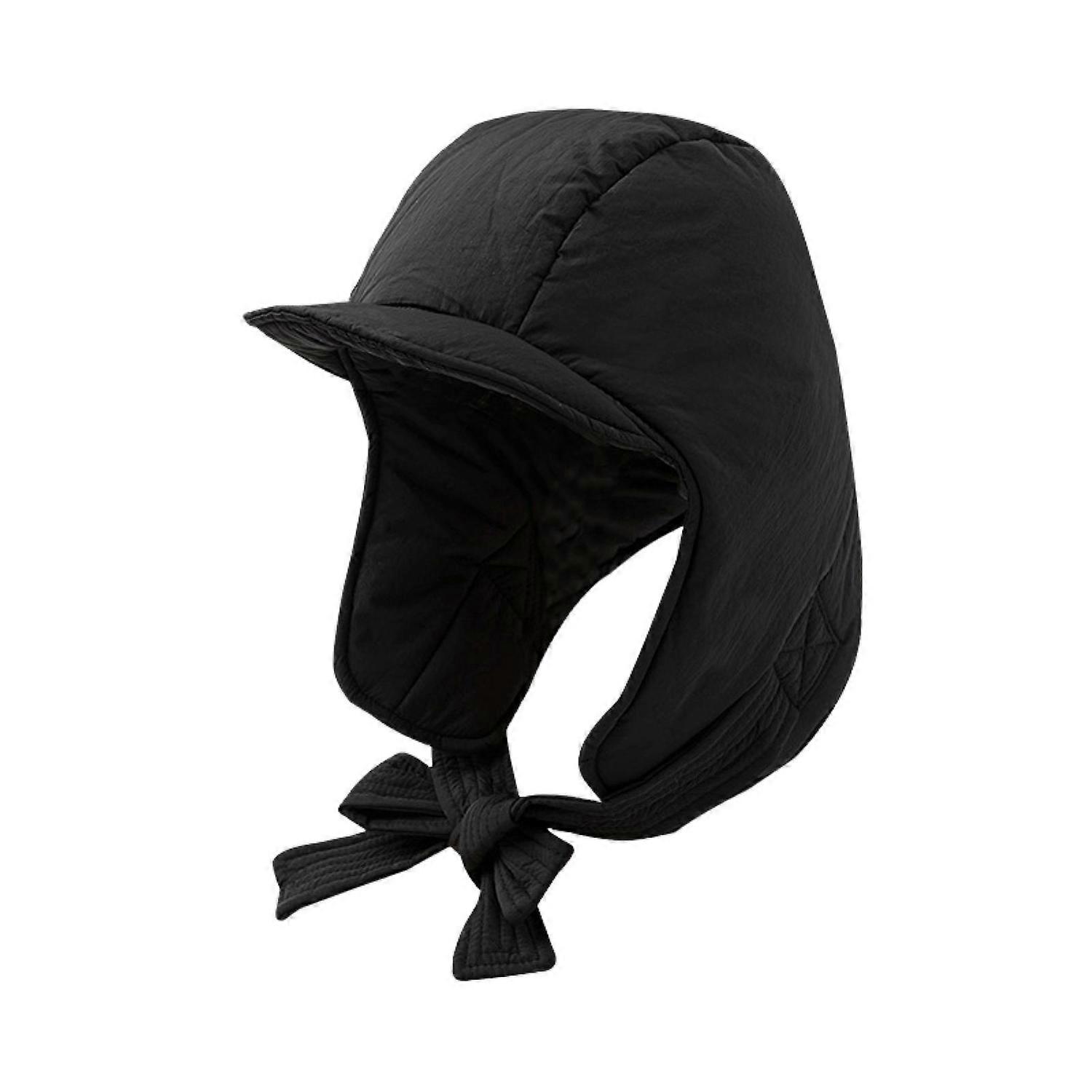 Winter Warm Down Padded Hat Ultra-Thick Solid Color Outdoor Riding Windproof Thickened Ear Protector