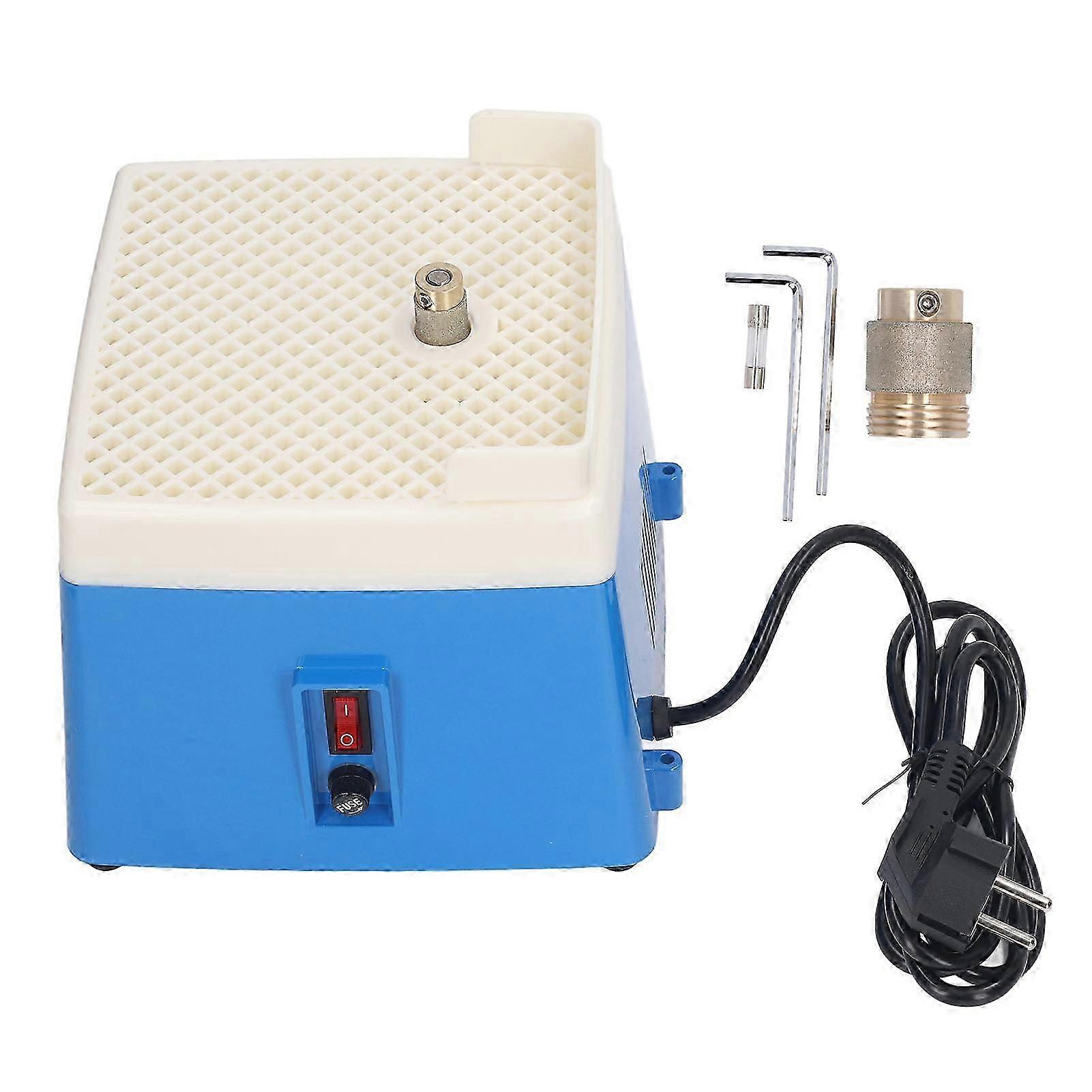 Stained Glass Grinder Machine Mini Portable Art Grinding Processing Tool Kit Dustproof with 1in Bit   Blue