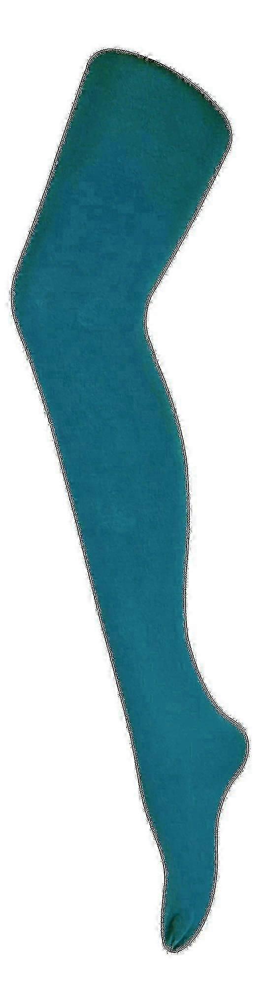 Ladies 80 Denier Opaque Plain Coloured Tights-yvan Large Teal
