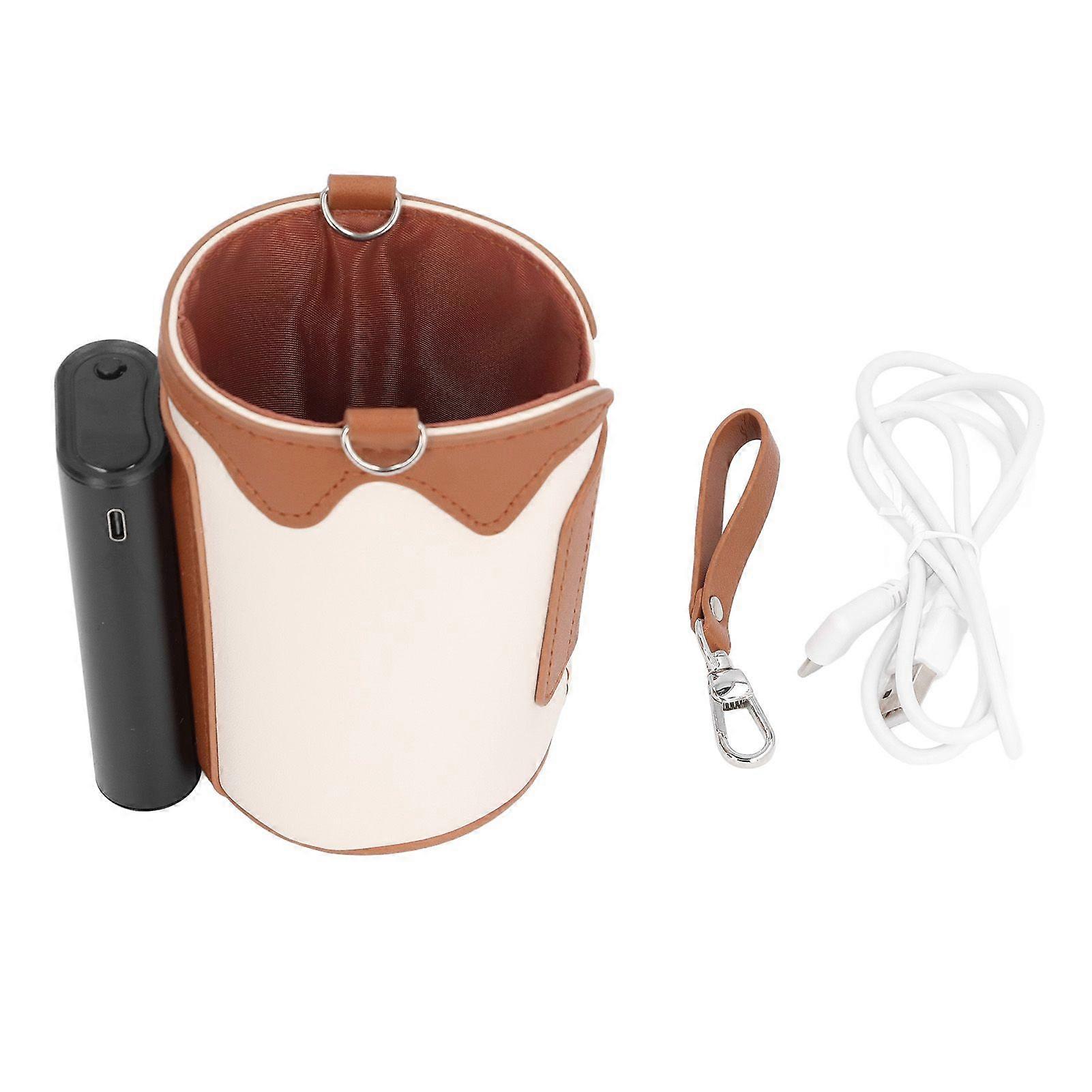 Portable Bottle Warmer Digital Display 21 Gears Temp Adjustable Rechargeable Universal Milk Warmer Bag for Travel Home Brown