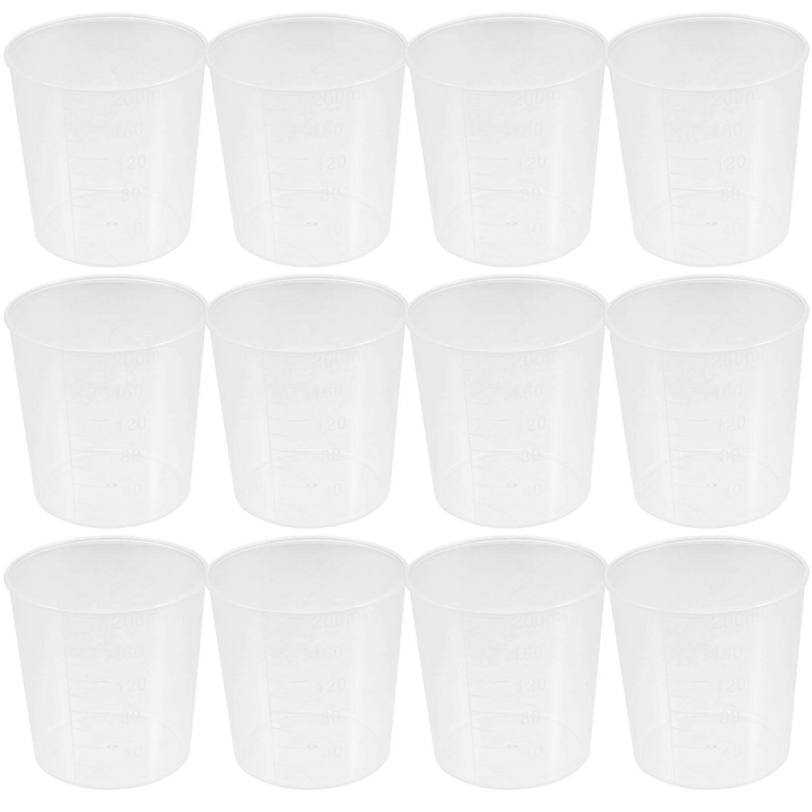 20Pcs Scale Measuring Cups Transparent Scale Cups Clear Practical Mixing Cups(200ml)