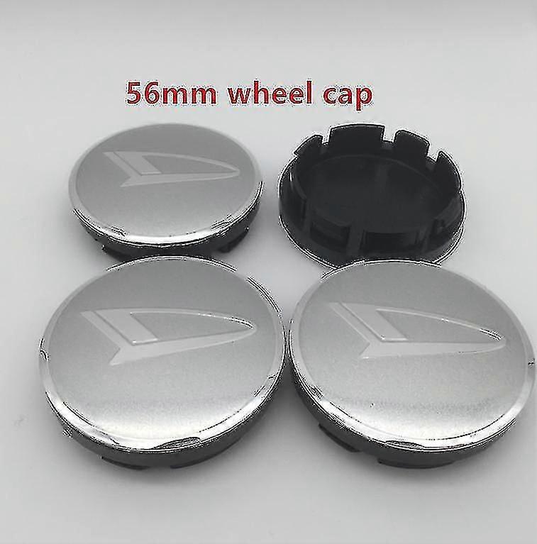 4pcs 56mm 60mm Daihatsu αυτοκίνητο τροχού κεντρικό κάλυμμα πλήμνης πλήμνης αυτοκόλλητο εμβλημάτων για Pico Materia Rocky Kopen Copen Esse Terios, 56mm ασημένιο καπάκι