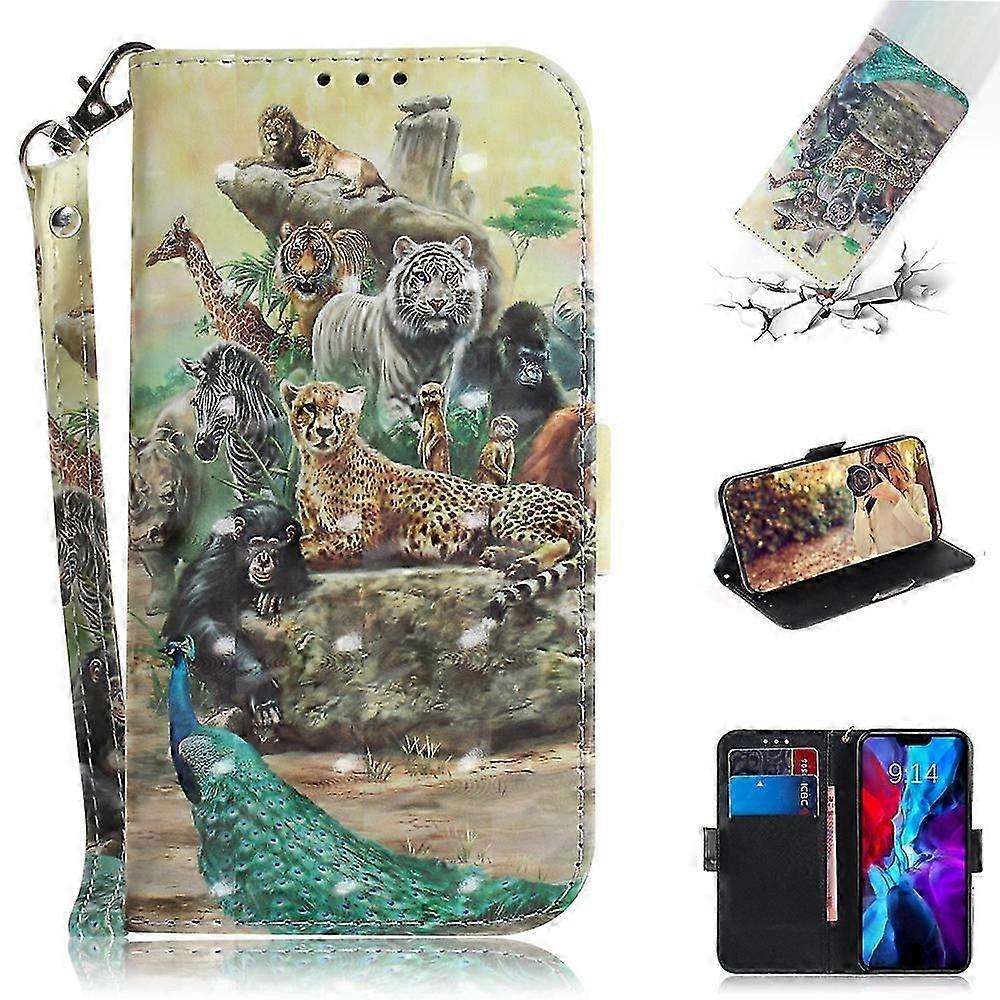 Compatible with iPhone 12 3D Print Full Stylish PU Leather Wallet Bookstyle Magnetic Flip Case with Strap